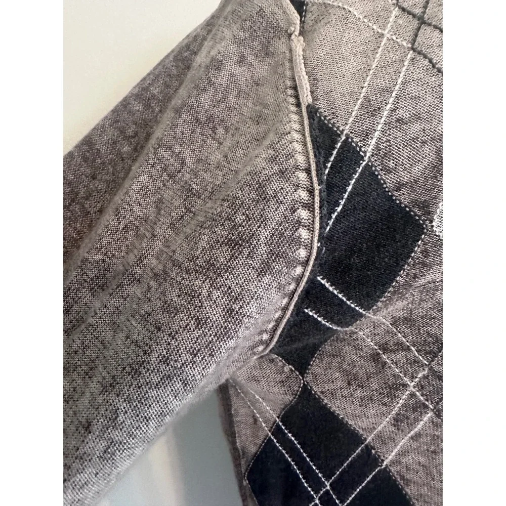 BKE Argyle V-Neck Sweater Pullover Brown‎ Black Gray Casual Long Sleeve